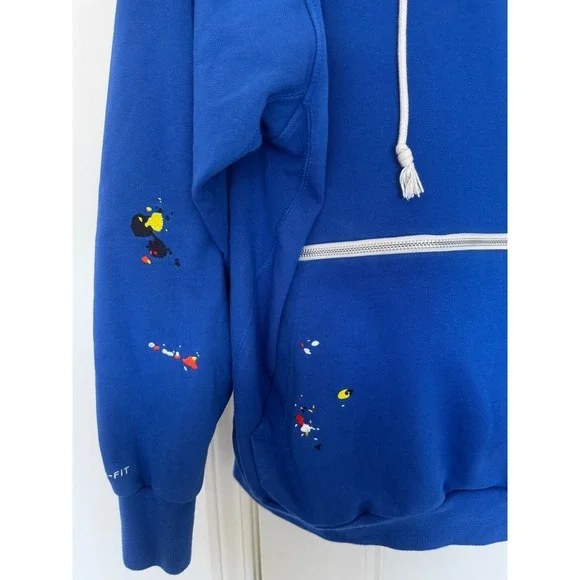 Nike Standard Issue Splatter FleeceHoodie Mens Size L Game Royal Blue DM8007
